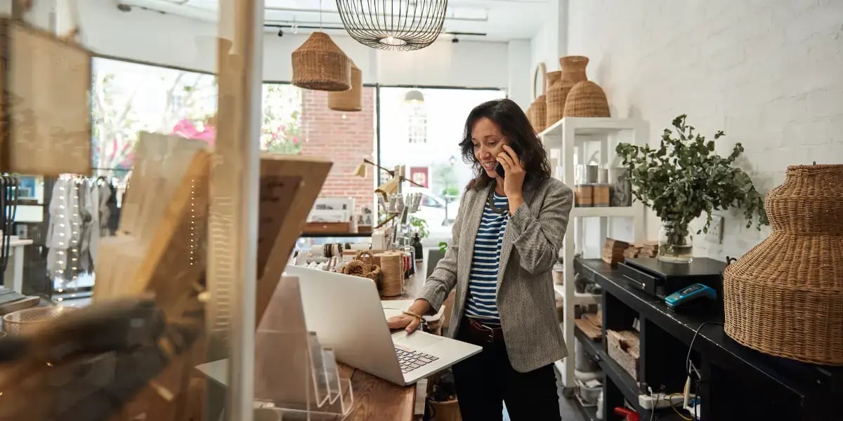 Sole proprietor business owner working in her business