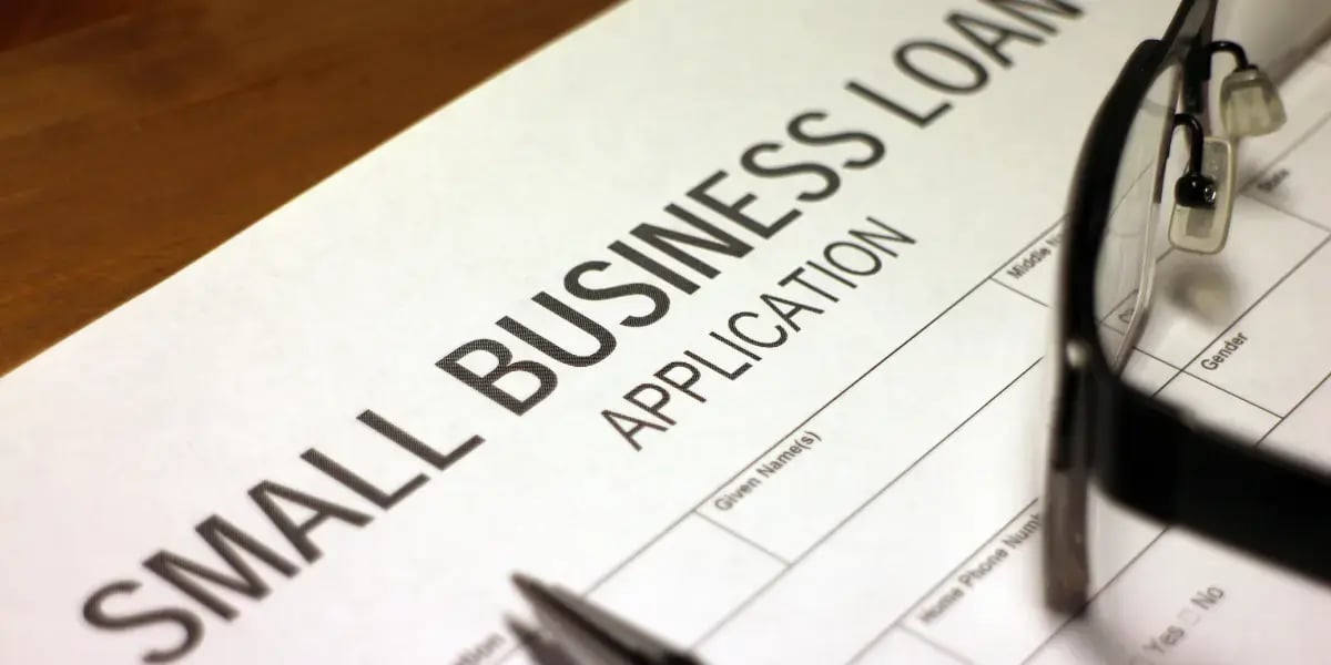 small business loan application sitting on a table