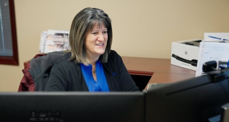 Susan on computer