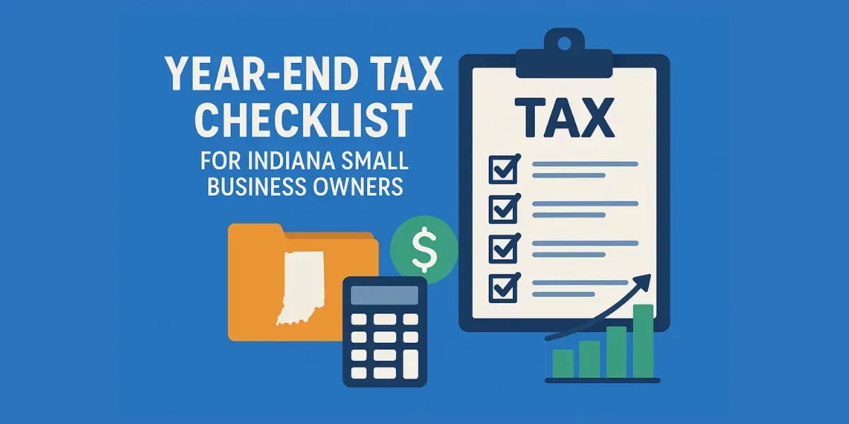 Year-end Indiana small business tax checklist cover graphic.
